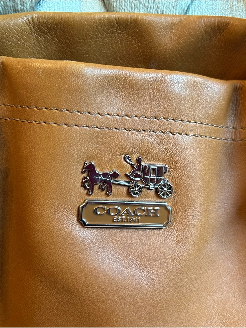 Coach  Madison Mia Caramel Leather Shoulder Bag with Silver Hardware - Picture 3 of 11